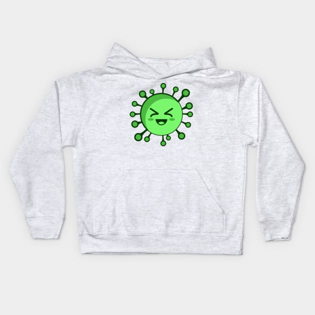 haha react emoji virus corona Kids Hoodie by Rizkydwi